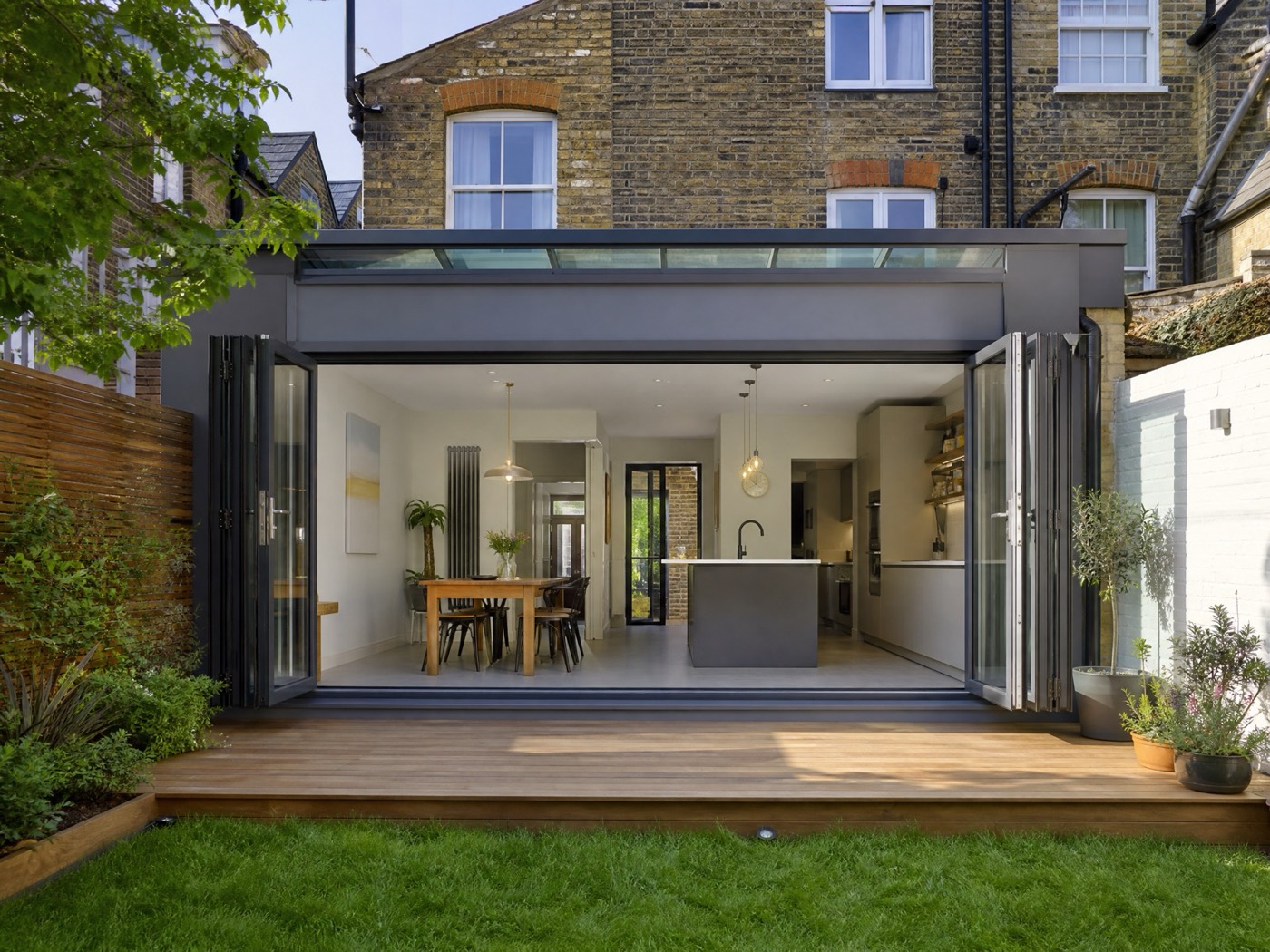 Completed glazed family rear extension in Walthamstow E17