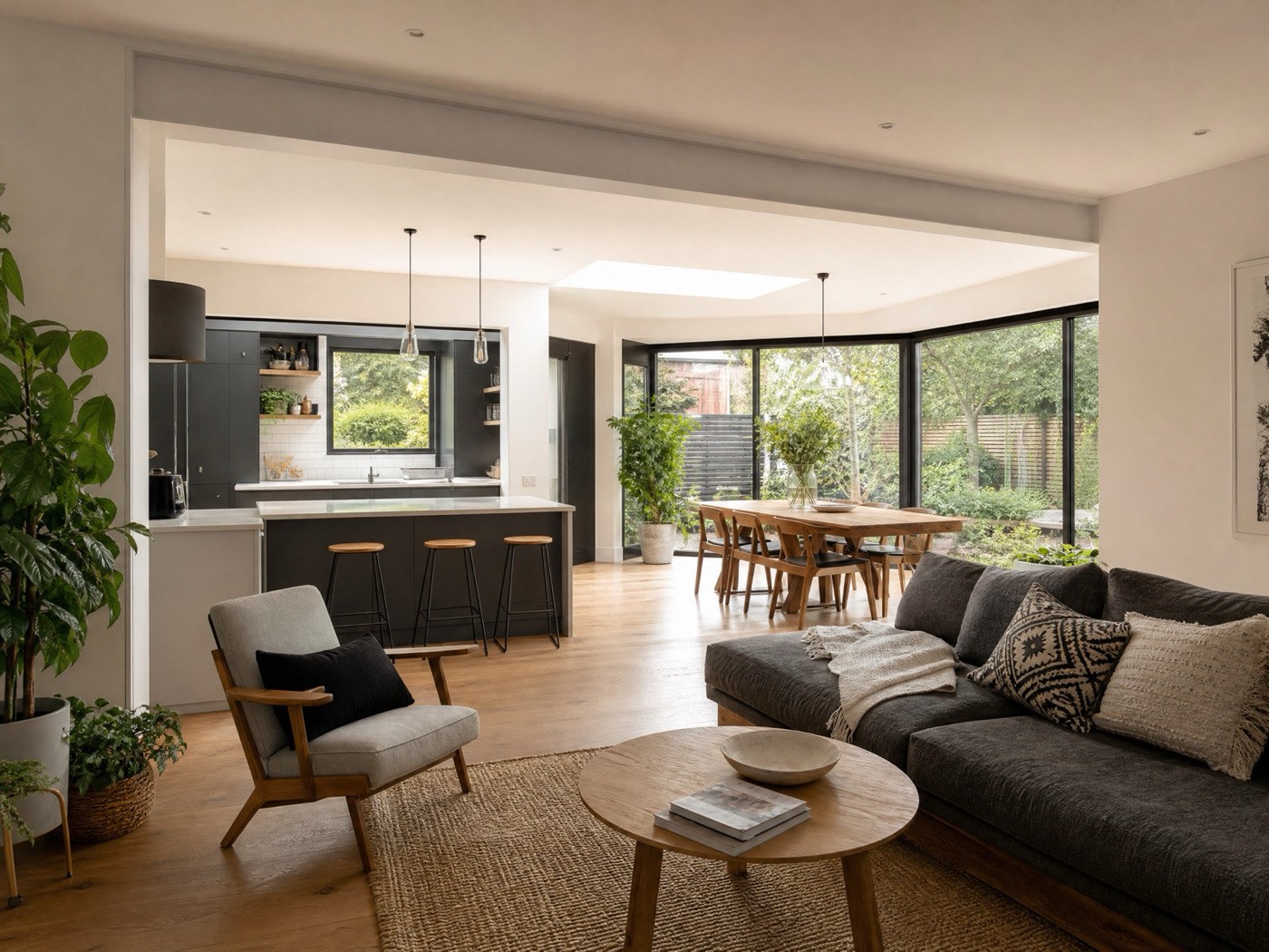 Concept image of a wraparound extension with corner glazing