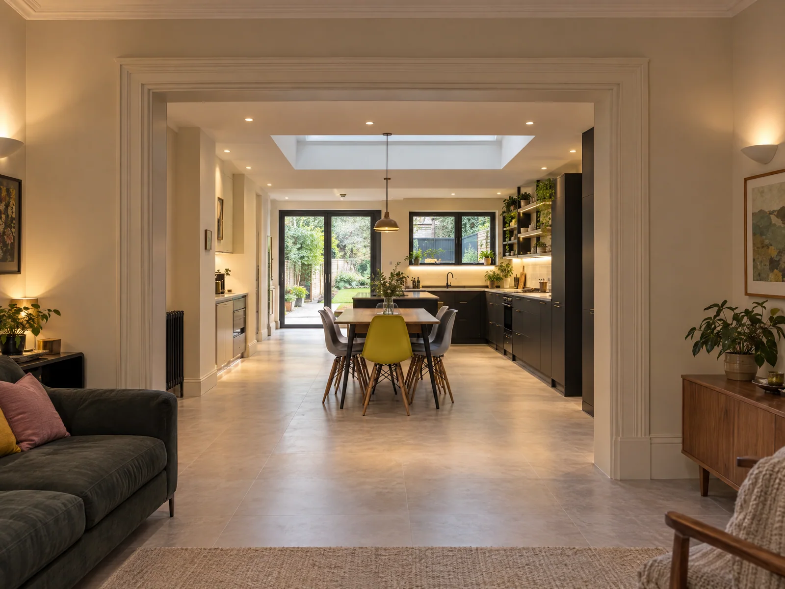 View from the original Victorian house into the completed rear extension